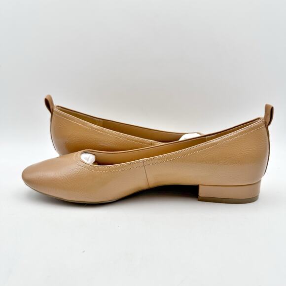 LifeStride Womens Cameo Heeled Flats US 7 Wide EU 37 Nude Tan Slip On NIB - Picture 7 of 12